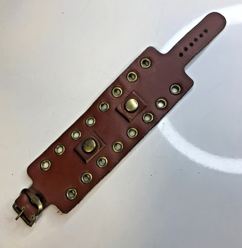 Vintage 1960s Leather Watch Strap 15+mm Cuff Watchband Mens Bracelet