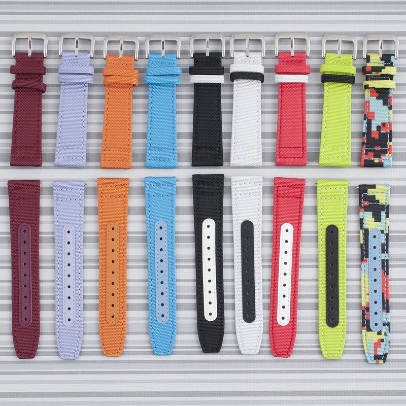 Sailcloth Quick Release Watch Strap Canvas Leather Band Nylon Tiffany Blue QR