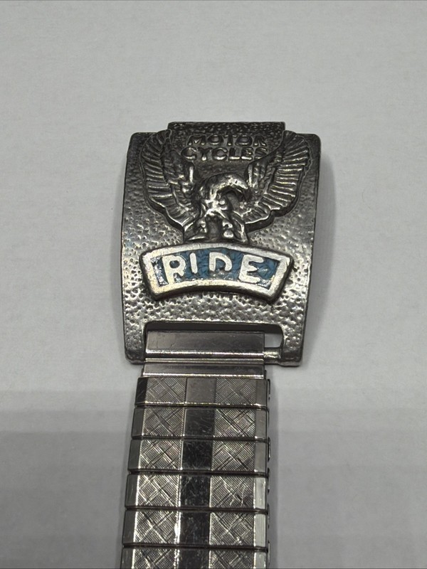 Native American Navajo M.C Watch Band With Motorcycle Emblem And Turquoise Inlay gallery
