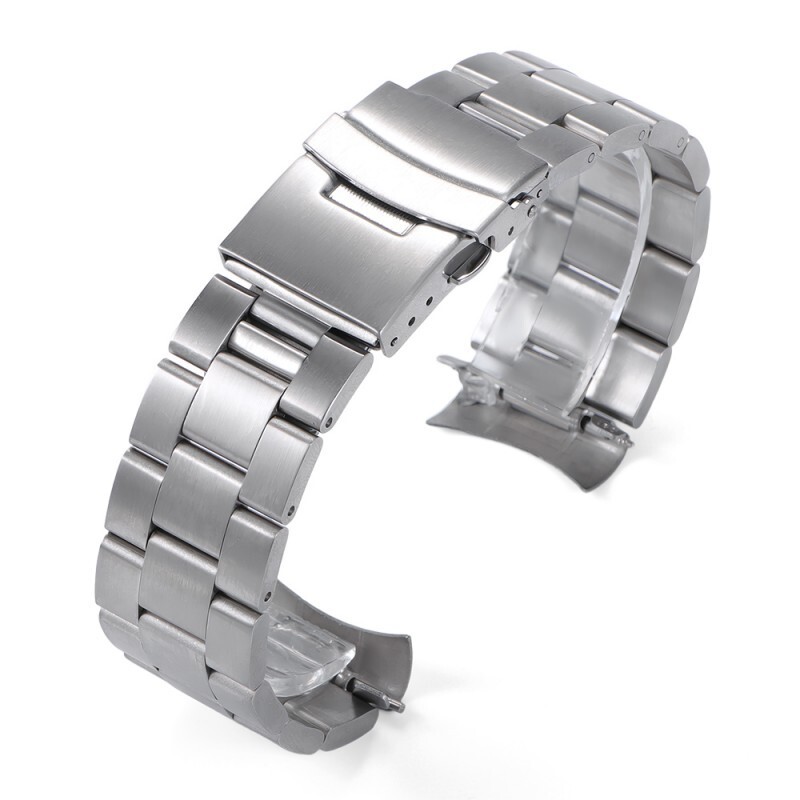 Solid Stainless Steel Diver Watch Band Curved Bracelet 18-24mm