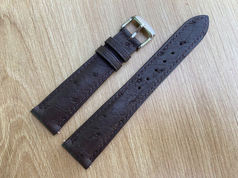 26mm 25 24mm 23 22 21 20 19 18 17 16 15 Brown ostrich leather Watch Strap Band
