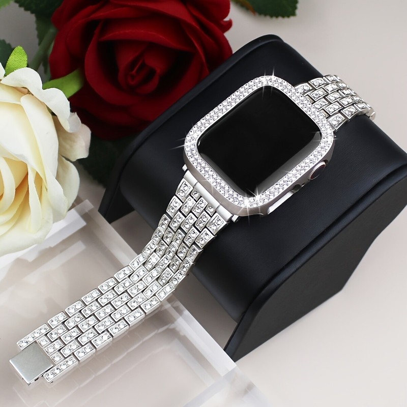 Shiny Rhinestone Strap+Protective Bumper For Apple watch Series 10 9 8 7 6 54321 gallery