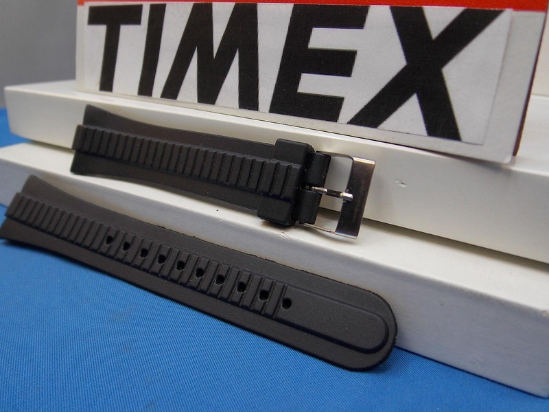 Timex Watch Band Unknown Style. Original Two-Piece Strap/Watchband/Resin 18mm gallery