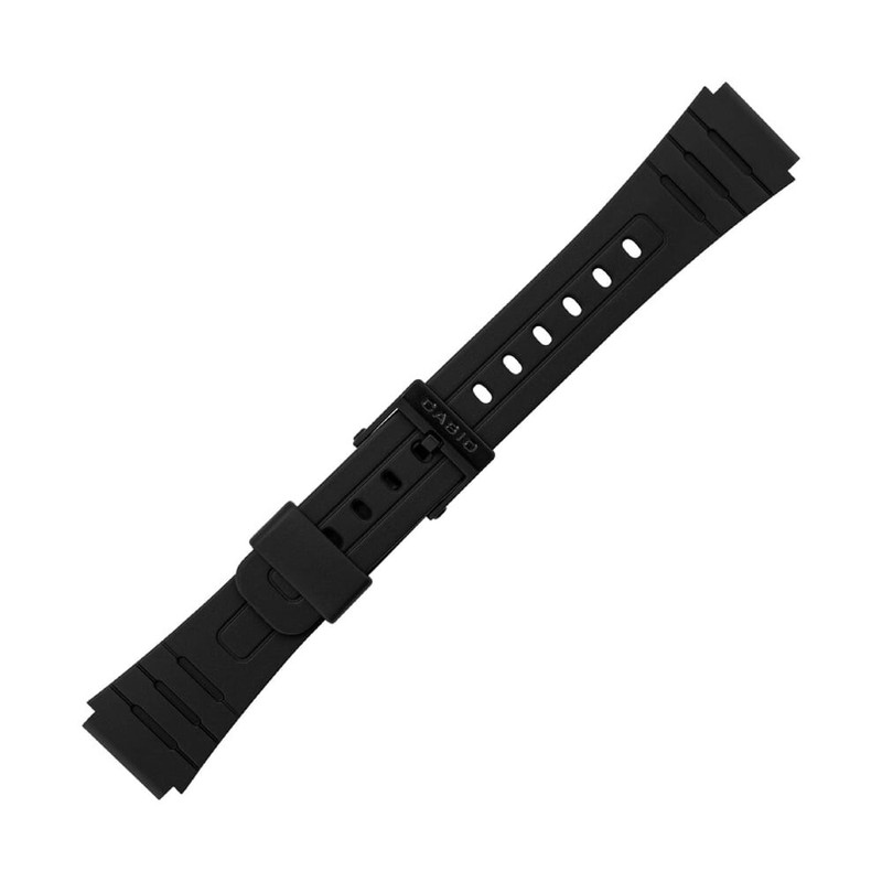 Casio plastic black watch strap 71604002 for F-91W, F-94, F-105W, 18 mm