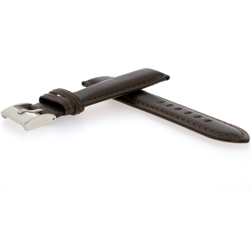 Extra Thick Padded Watch Band Genuine Leather Dark Brown gallery