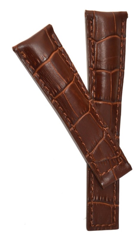 22mm Genuine Leather Brown Color Alligator-Style Band Strap for TAG HEUER