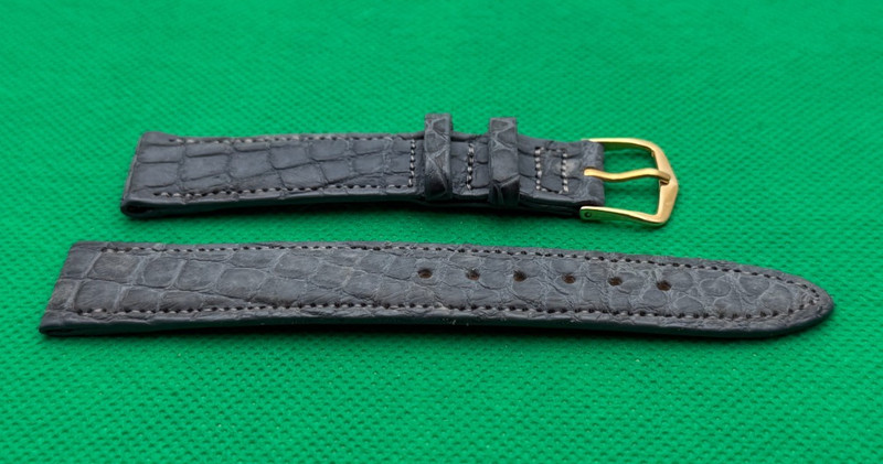 Crocodile Watch Strap Gray 17.5mm NOS Genuine (#6)