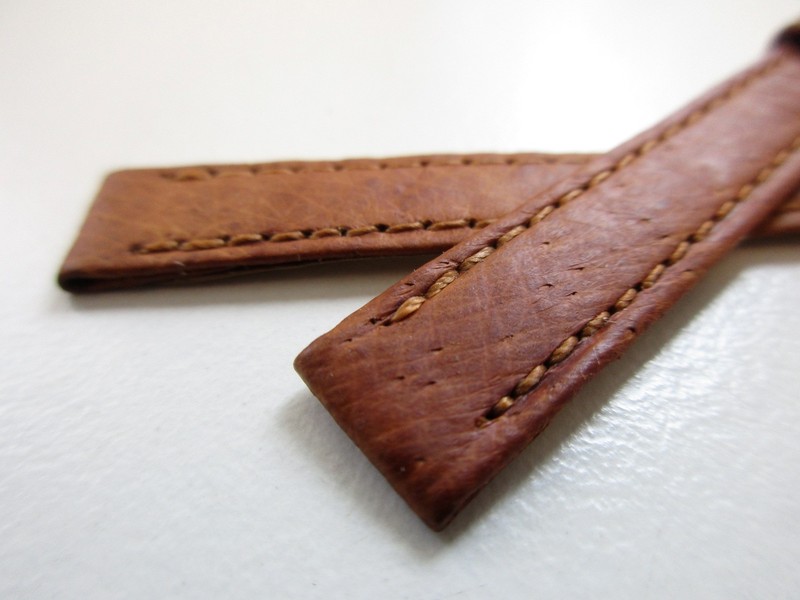 Tawny brown 10 MM pig skin 1980's leather watch band strap gallery