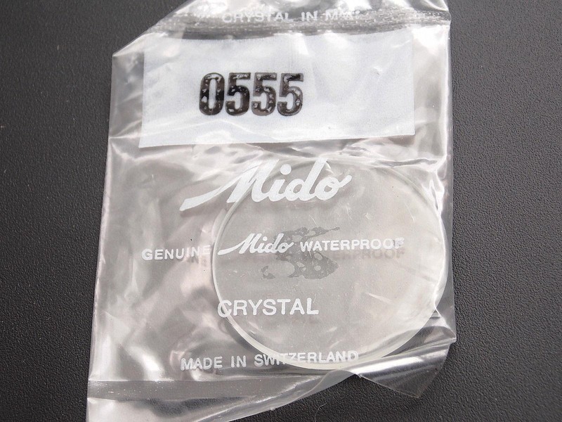 32mm Waterproof Genuine Mido Vintage Watch Crystal Ref#0555 Mens New Old Stock