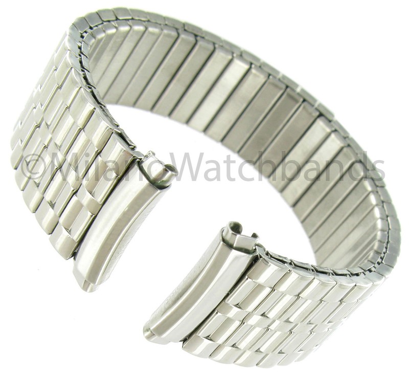 16-19mm Speidel Twist-O-Flex Stainless Silver Tone Curved End Watch Band 1367/02