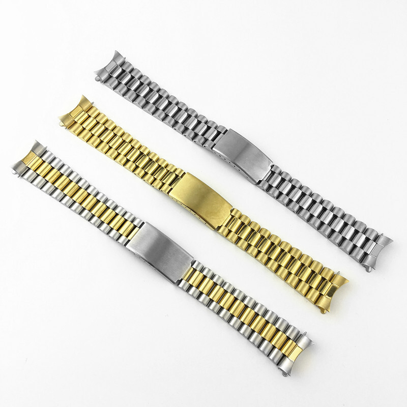 High Quality Solid Stainless Steel Watch Strap Band Arc 18mm 19mm 20mm 21mm 22mm gallery