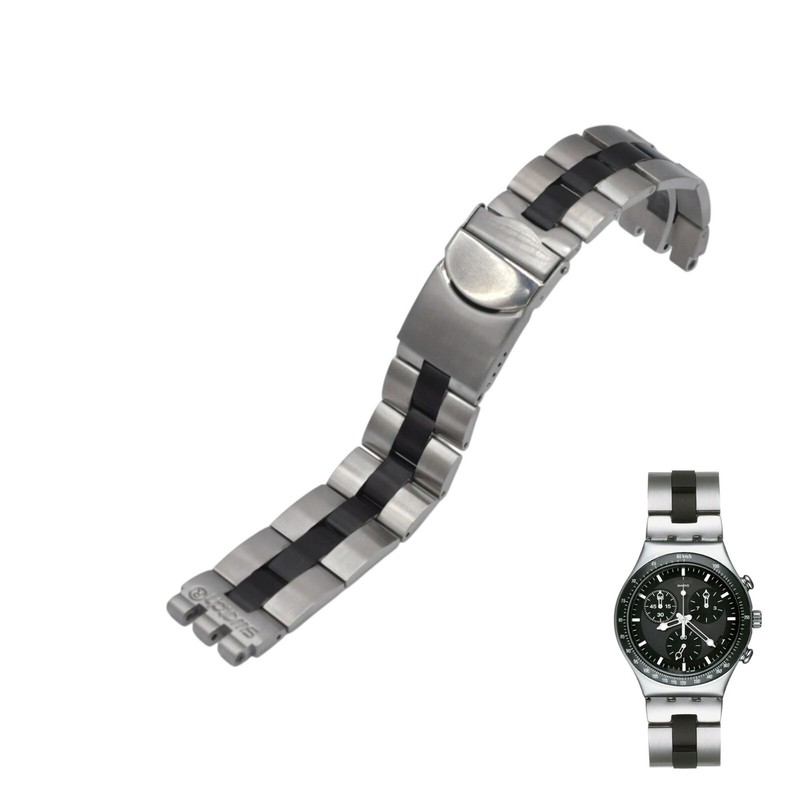 20mm Silver Color Steel Watch Bracelet For Swatch Irony Chrono WindFall YCS410GX