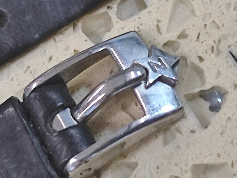 Original Zenith 9.50mmBlack Watch Band Strap with Buckel Steel Used gallery