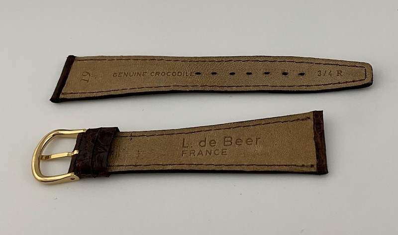 Crocodile Watch Strap 19mm DeBeer Paris Brown. Preowned. (#98) gallery