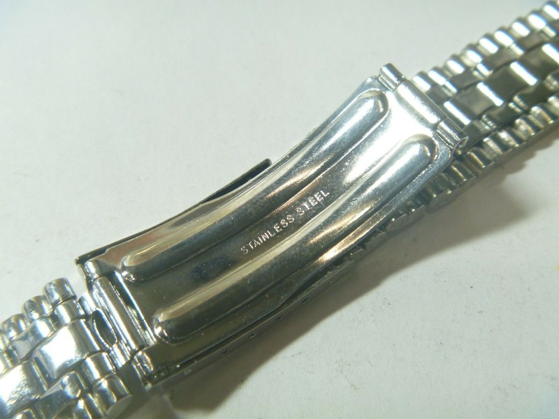 NOS 1970 Jules Jurgensen 17mm Curved End 2-Tone 6 ½ In Sporty Steel Bracelet !! gallery