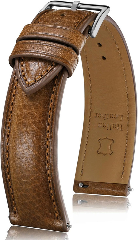 Italian Leather Watch Band Tuscany Natural Vegetable-Tanned Full Grain Genuine L