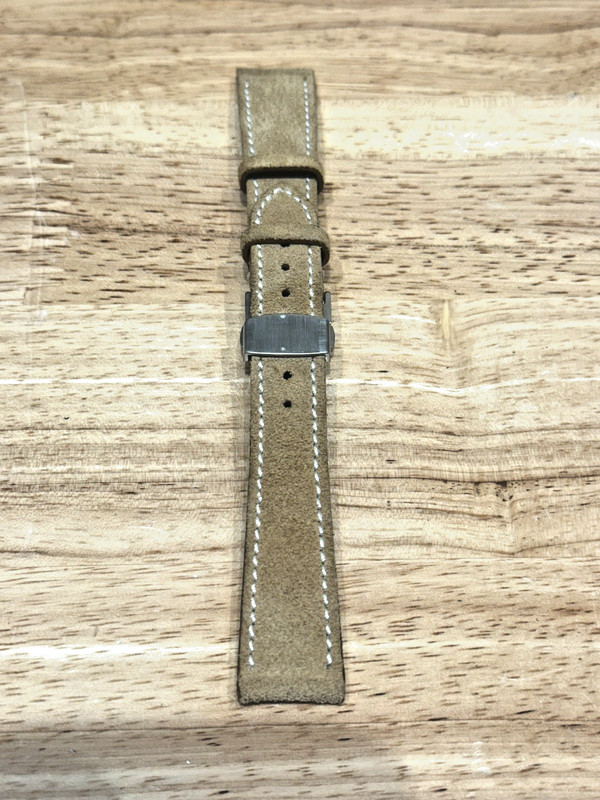 B&R Suede Watch Band with Stainless Deployant Clasp – Excellent Condition