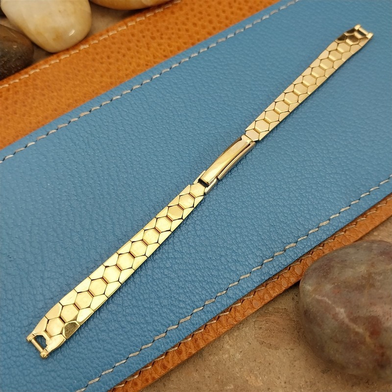 50s Single-Lug Flex-Let Yellow Gold Filled nos Unused Ladies Vintage Watch Band gallery