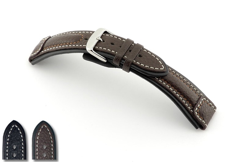 Rios1931 German Military Buffalo Leather Pilot Strap 20mm 22mm 24mm for Sinn