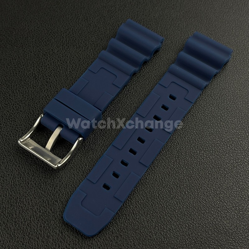 Blue Rubber Watch Strap Band For Rolex Seiko SKX007 Citizen Universal 20/22mm gallery