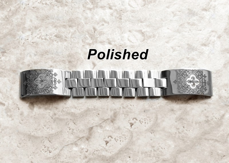 Fleur De Lis Engraved Band for 22mm 24mm 25mm Casual Luxury Smart Watches S-CP