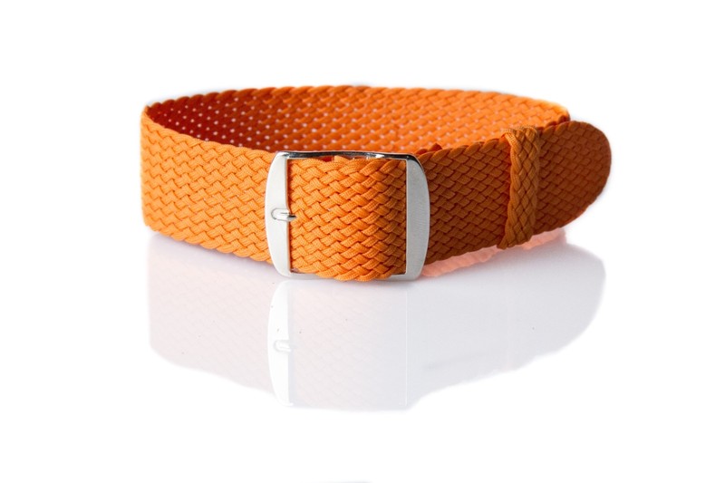Sunset Perlon Braided Woven Watch Strap/Band With Stainless Steel Buckle 22mm