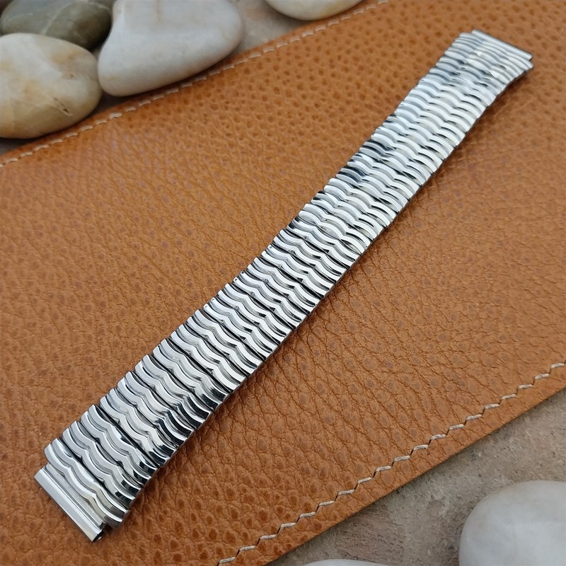 Vintage 16mm Gemex Brigand Stainless Steel Expansion Unused nos 1950s Watch Band gallery