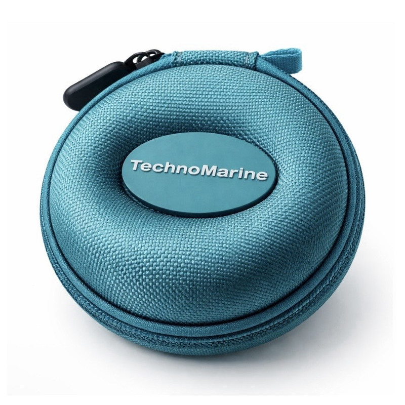 TechnoMarine Blue Round Zippered Travel Watch Pouch, Fabric Case