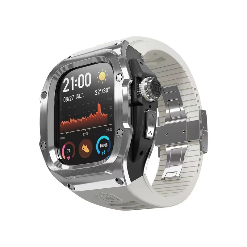 SHELLBOX Steel RM Bezel Mod Kit Case For Apple Watch Ultra 2 49mm +Silicone Band gallery