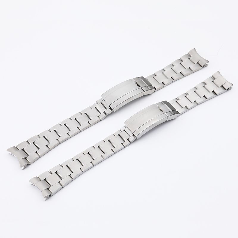 20 21mm 904L Steel Curved End Bracelet Strap Fits Rolex Submariner 126610 116610