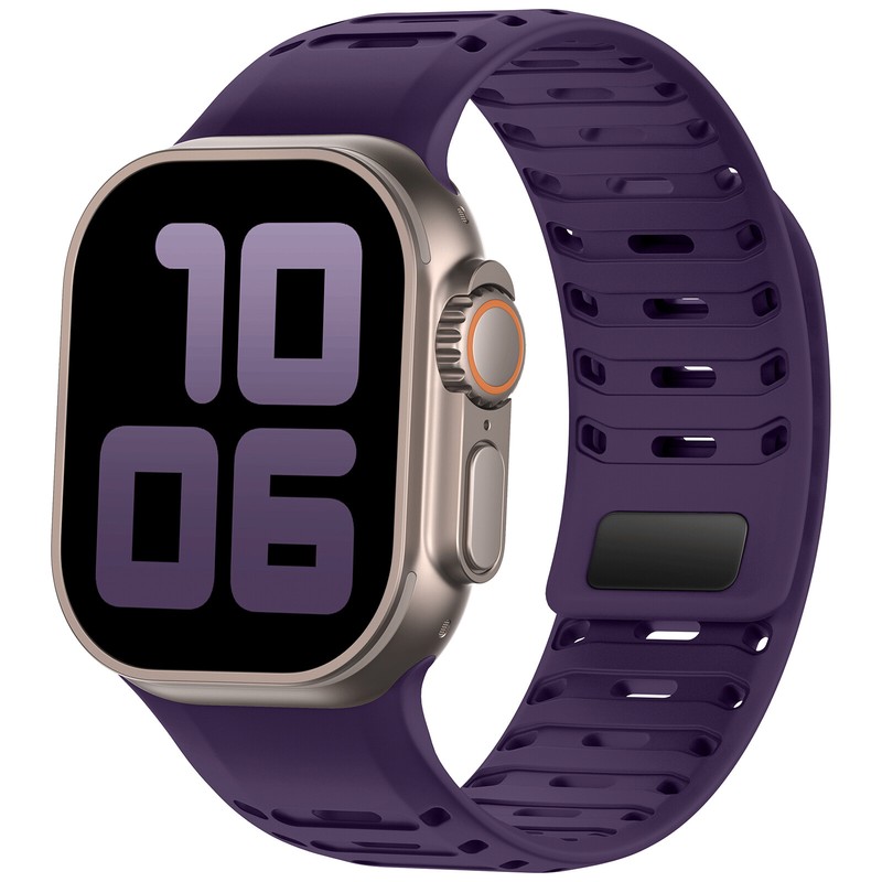 For iWatch Series10/9/8/7/6/5/4/3/2/1/SE/Ultra Silicone Breathable Magnetic Band