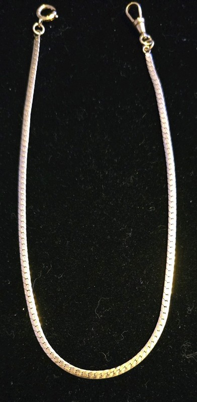 Antique 13.5″ Watch Fob Curb Link Chain🌿1/20 12K Spring Ring🌿 Beautiful peice