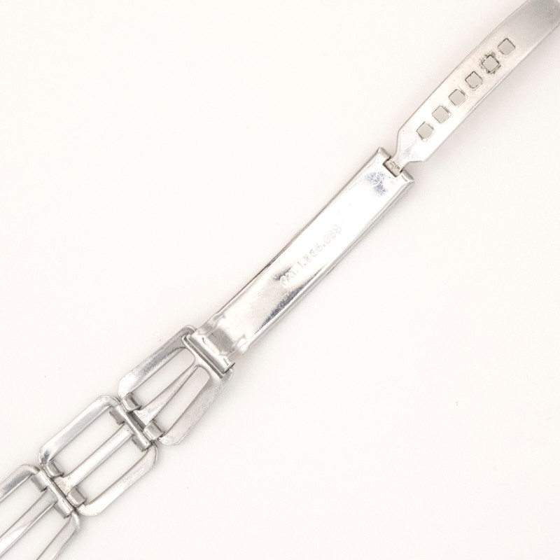 Vintage 16.0 mm Art Deco style open link wristwatch bracelet with trifold clasp gallery