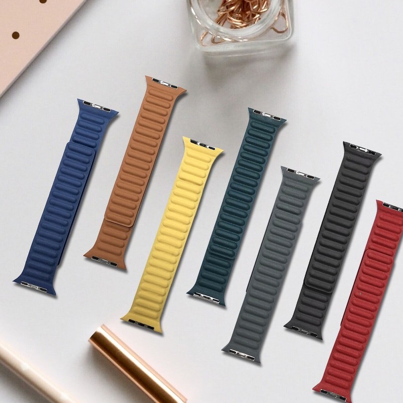 For Apple Watch Ultra SE Series 11-1 38-49MM Leather Link Magnetic Classic Band gallery