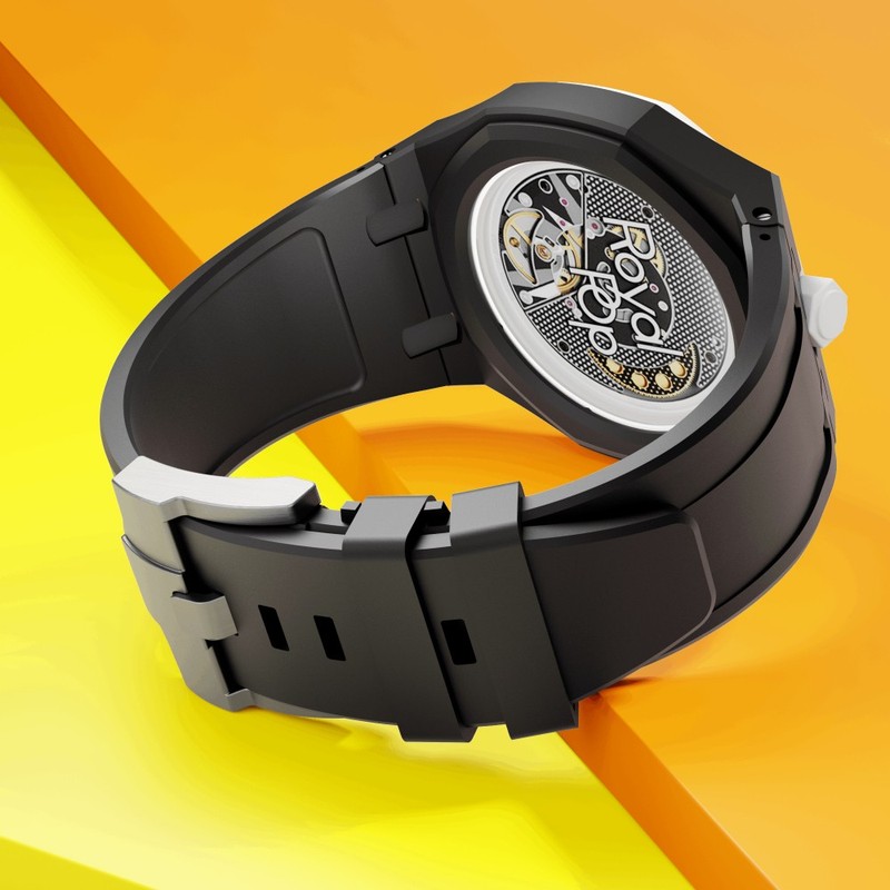 Silicone Band+Bioceramic Case With Back Cover For Swatch X AP Royal Pop Mod Kit gallery