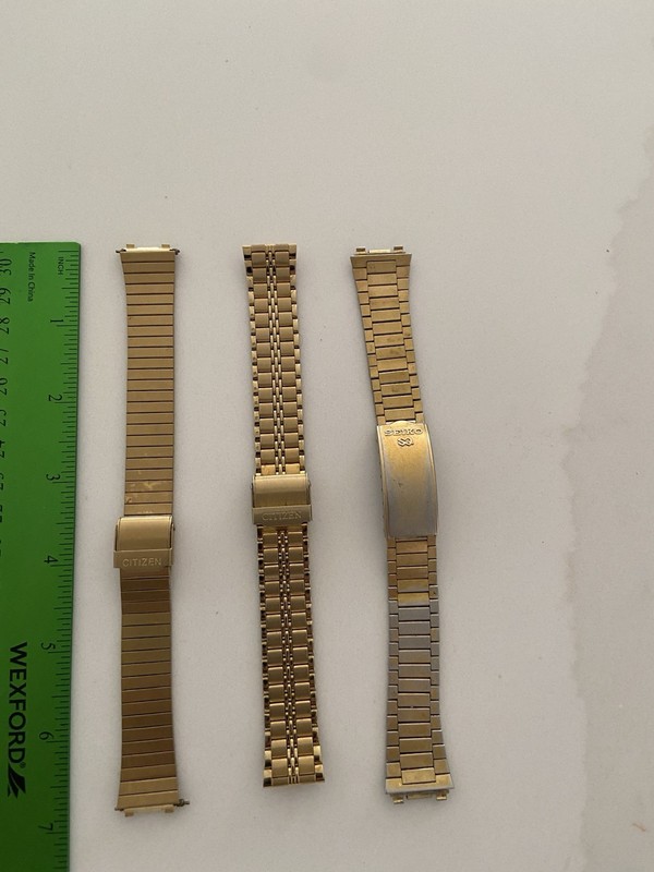 Seiko & Citizen Mens Watch Replacement Bands Bracelet 18mm Gold Tone Stainless