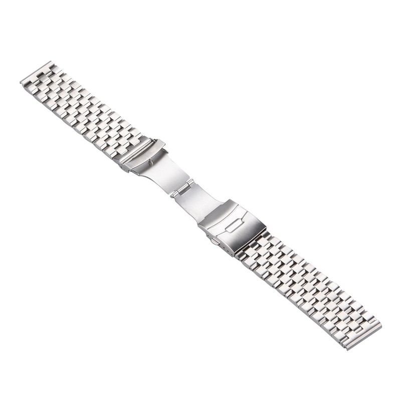Silver 20mm Width Watch Band Strap Bracelet Link Solid Watchband Replacement ss gallery