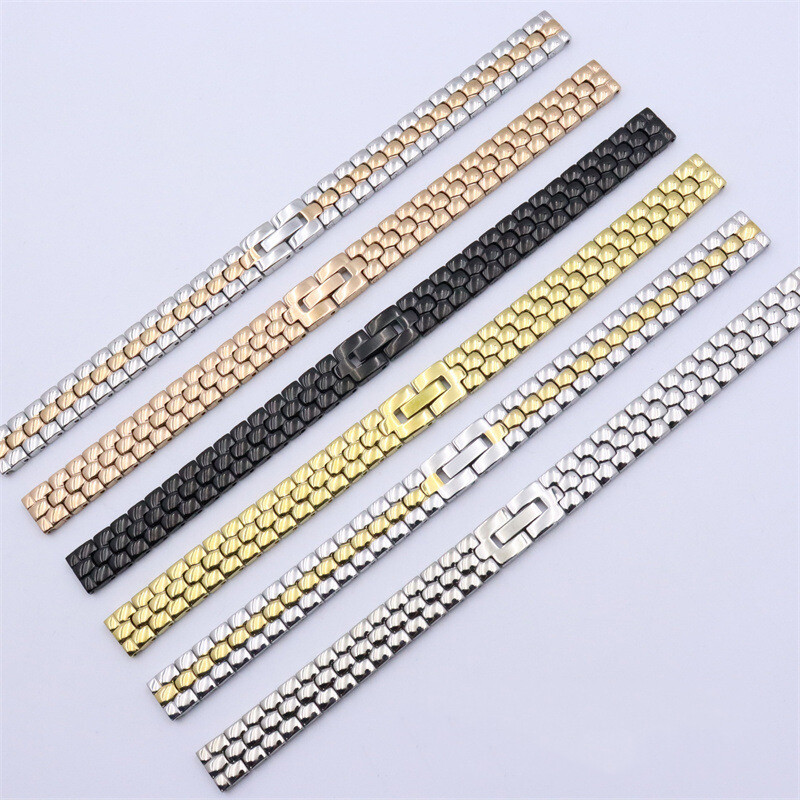 Women's Polished Watch Band 6mm 8 10 12 14 16mm Stainless Steel Watch Strap gallery