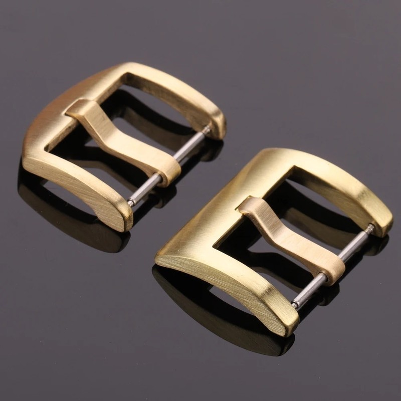 Metal Watch Band Pin Buckle Durable Bronze Solid Copper Strap Clasp 18-24mm gallery