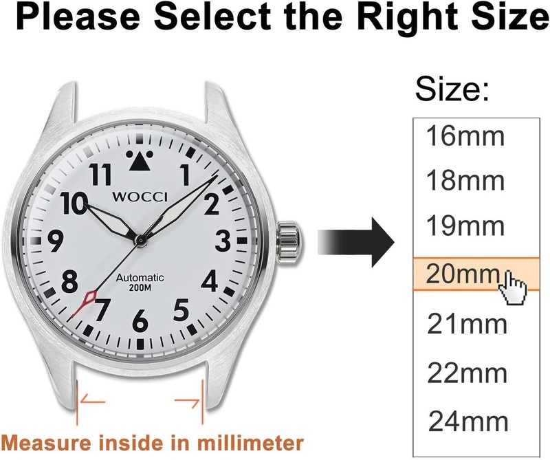 Comfortable 20mm Black Nylon Watch Band with Adjustable Hook and Loop Closure gallery