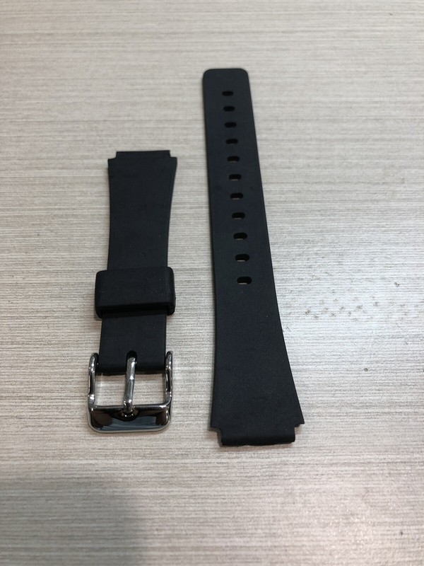 Watch Rubber Straps Black 16MM New 18CM Long Stainless Steel Buckle Waterproof