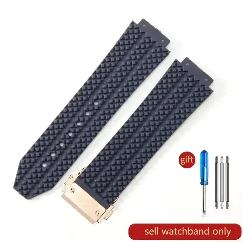 24mm Rubber Watch Band Strap For Hublot Yubo Classic Fusion Big Bang Bracelet