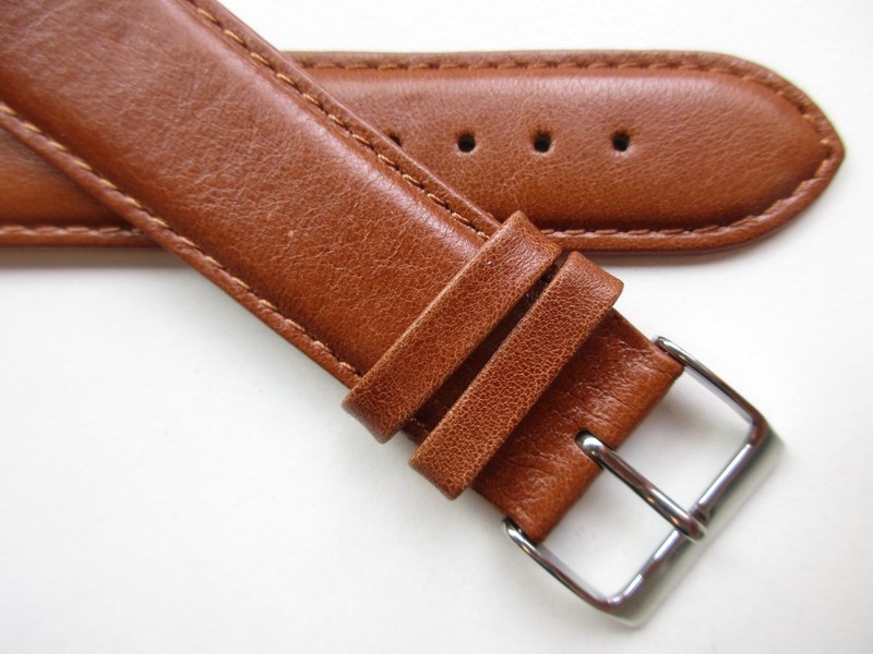 Tawny Brown plain dress 22 MM leather watch band strap