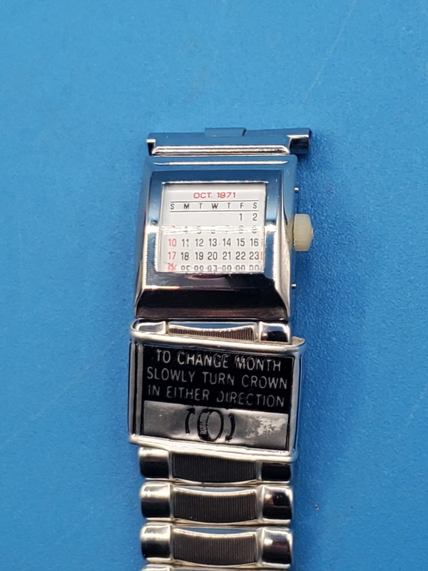 JB Champion 21mm Stainless Steel 1971 Perpetual Calendar Watch Band Bracelet NOS gallery