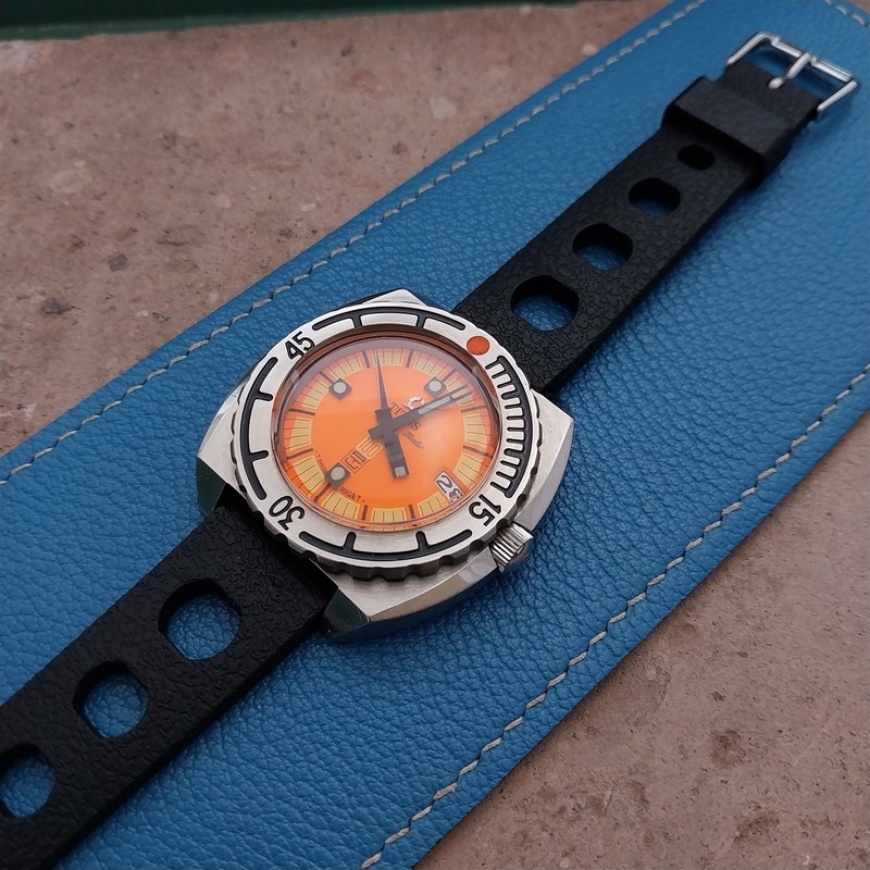 20mm TPU Rubber Black Tropical Sport Diver Rally Watch Strap gallery