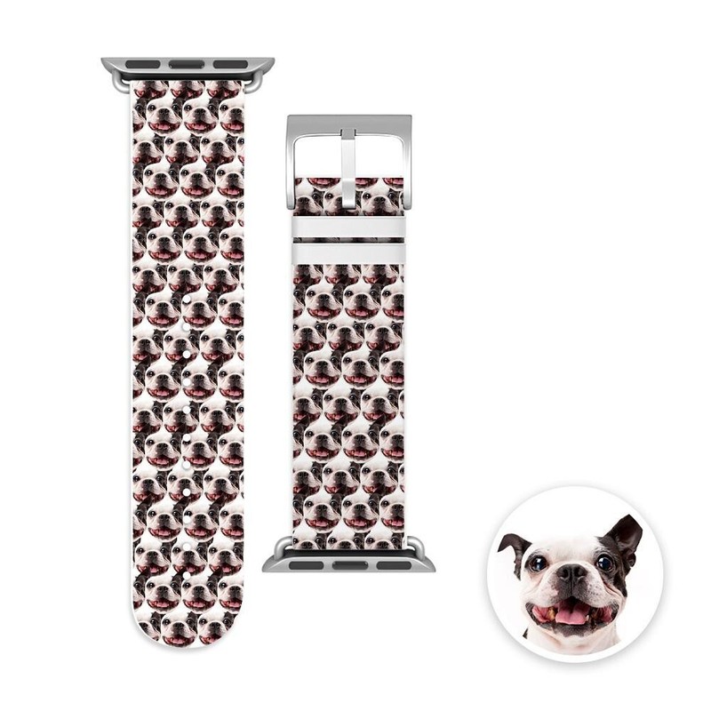 Custom Personalized Pet Face Funny Silicone Watch Band For Apple Smartwatch