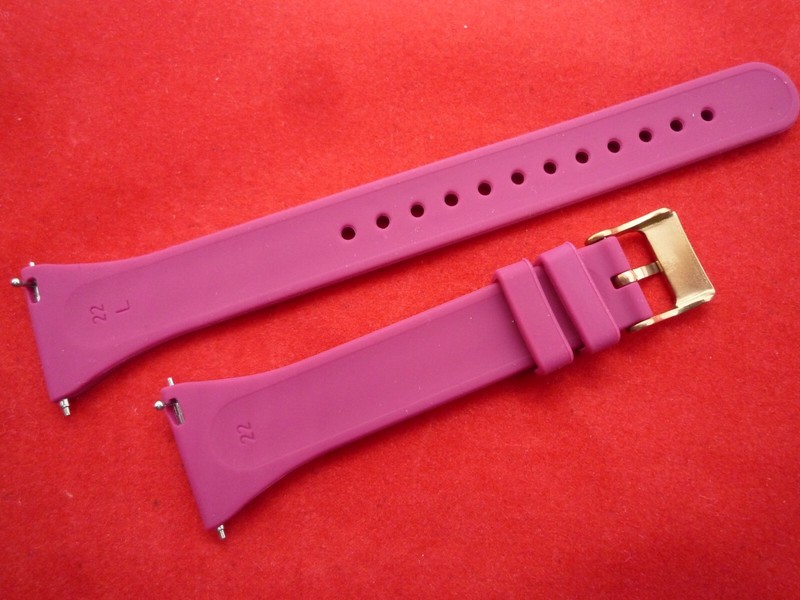 Red 22 mm Silicon Rubber Sports Watch Strap Rose Gold Buckle Men's / Ladies gallery