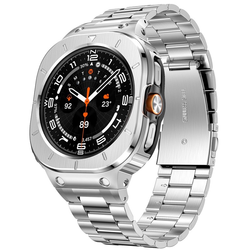 Stainless Steel Case and Band Compatible with Galaxy Watch Ultra Bands Men 20…