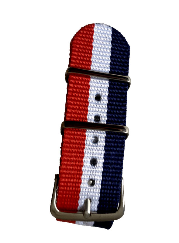 New Strap Watch Band Slip Through Ballistic Nylon Repp Stripe Preppy DW Timex