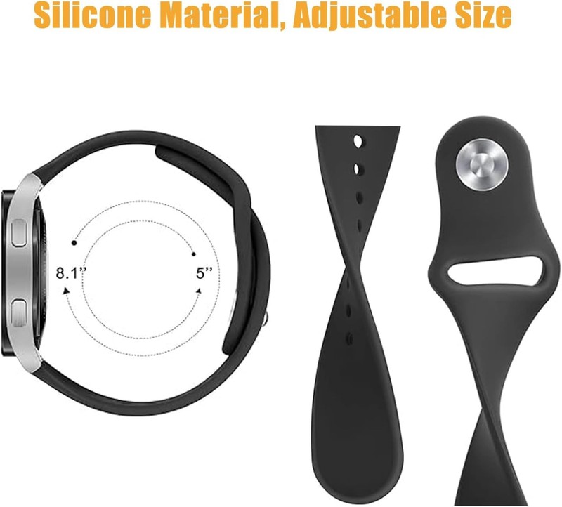 2 Pack Soft Silicone Bands Compatible with Amazfit Bip 3 Pro Watch Black/Gray gallery